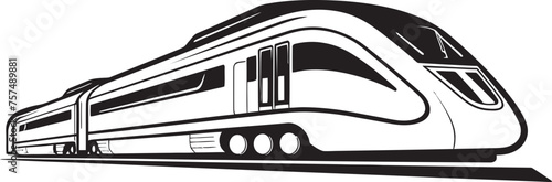 Speedy Sleek Emblem Design of Bullet Train Rapid Runner Black Logo with High Speed Train