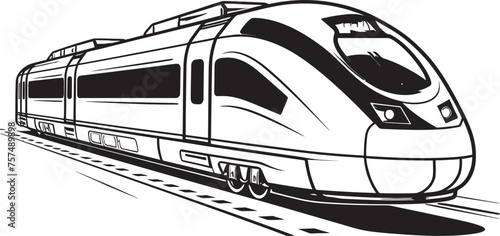 Turbo Trailblazer Black Logo Design with Bullet Train Fleet Flasher Vector Icon of High Speed Train