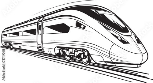 Rapid Rail Sleek Icon Design of Bullet Train Swift Streamline Emblematic High Speed Bullet Train Icon