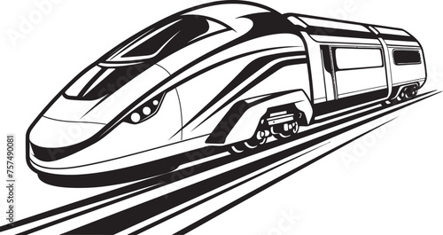 Swift Streamline High Speed Bullet Train Emblem Turbo Transit Black Logo Design with Bullet Train
