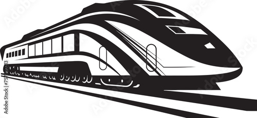 Fleet Flasher Vector Icon of High Speed Train Speedy Sleek Emblem Design of Bullet Train