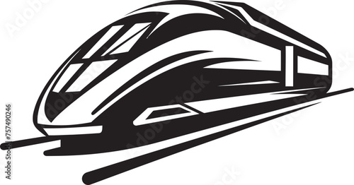 Speedy Streak Emblem Design of Bullet Velocity Vanguard Iconic Black Logo of High Speed Bullet Train