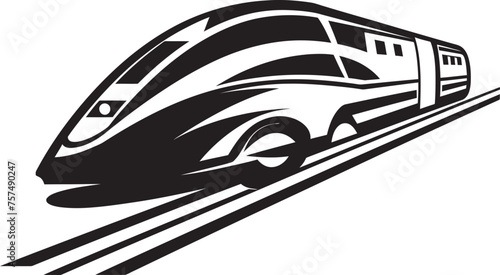 Velocity Vanguard Iconic Black Logo of High Speed Bullet Train Sonic Surge Sleek Vector Design for Bullet Train Icon