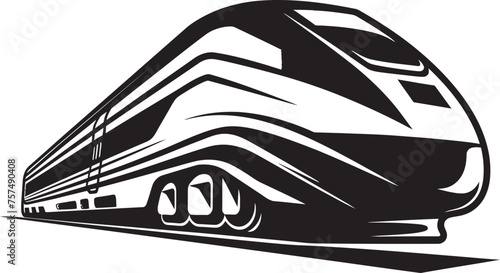 Sonic Surge Iconic Black Logo for Bullet Train Velocity Vanguard Sleek Emblematic Design of High Speed Train