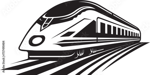 Speedy Shuttle Streamlined Black Logo for Bullet Train Rapid Ripple Dynamic Vector Emblem of High Speed Train