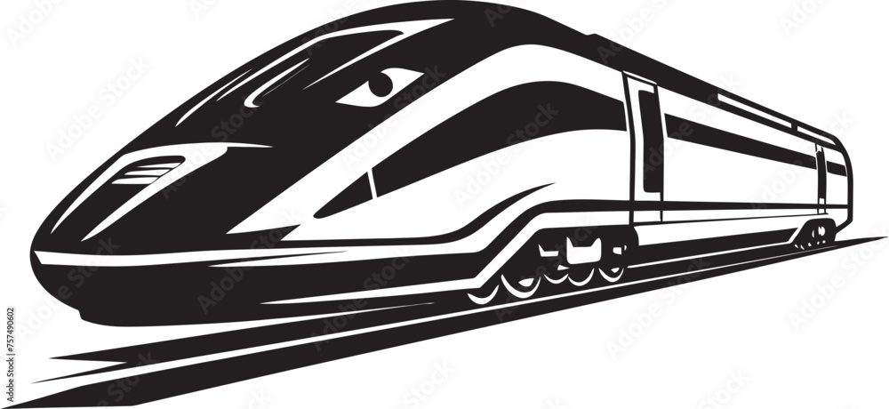 Express Zoom Sleek Vector Icon for Bullet Train Velocity Voyager Dynamic Emblematic Design of High Speed Train