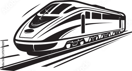 Sonic Surge Sleek Vector Emblem of High Speed Train Velocity Vanguard Dynamic Emblem Design for Bullet Train