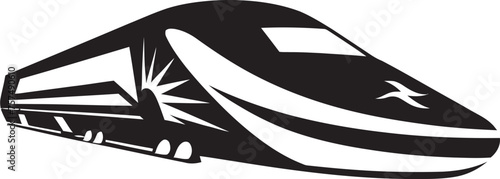 Velocity Vanguard Dynamic Emblem Design for Bullet Train Turbo Transit Iconic Black Logo of High Speed Train