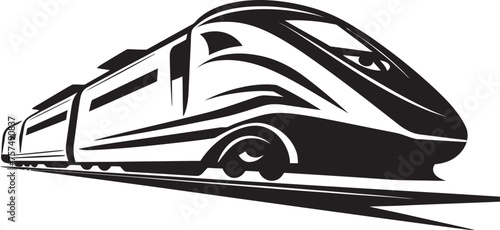 Express Zoom Streamlined Vector Icon of High Speed Train Velocity Vanguard Iconic Emblem Design for Bullet Train