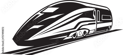 Fleet Flash Streamlined Emblem Design of Bullet Train Speedy Shuttle Iconic Black Logo for High Speed Train