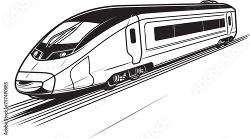 Express Elevate Emblem Design of Bullet Train Speedy Shuttle Black Logo with High Speed Train