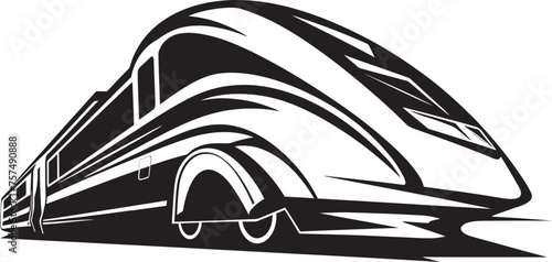 Turbo Transit Iconic Vector Icon of High Speed Train Rapid Rail Dynamic Emblem Design for Bullet Train
