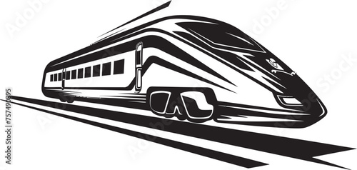 Swift Streamline Iconic Black Logo with Bullet Train Express Zoom Dynamic Vector Icon for High Speed Train