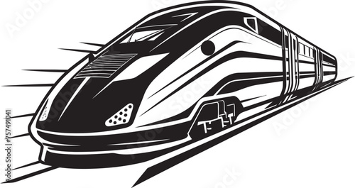 Fleet Flash Sleek Emblematic Design of High Speed Train Speedy Shuttle Dynamic Black Icon for Bullet Train