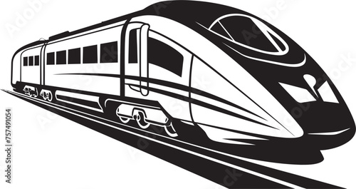 Turbo Thrust Dynamic Emblem Design of Bullet Train Rapid Ripple Iconic Black Logo with High Speed Train