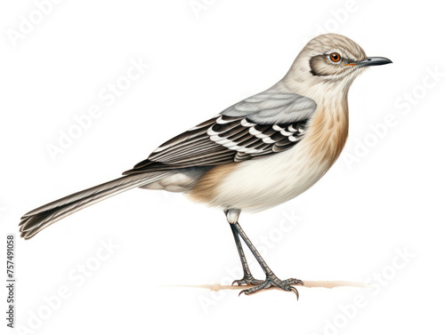 Northern Mockingbird isolated on transparent background, transparency image, removed background
