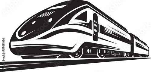 Sonic Surge Emblematic Black Logo of Bullet Train Fleet Flash Sleek Icon Design for High Speed Train