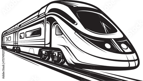 Fleet Flash Iconic Black Logo with Bullet Train Speedy Shuttle Dynamic Vector Icon for High Speed Train