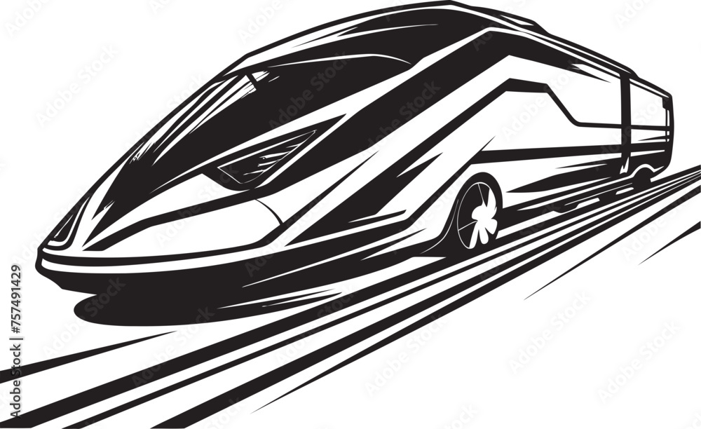 Fleet Flash Dynamic Vector Icon for Bullet Train Speedy Shuttle Streamlined Emblem Design of High Speed Train