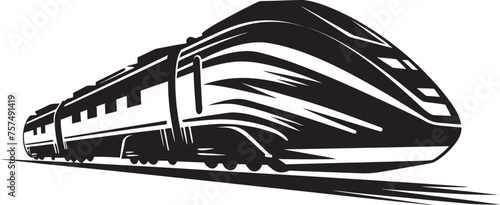 Sonic Surge Sleek Black Logo with High Speed Train Fleet Flash Dynamic Vector Icon for Bullet Train