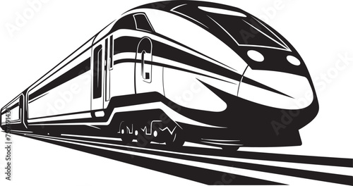 Swift Streamline Iconic Black Logo with Bullet Train Express Zoom Dynamic Vector Icon for High Speed Train
