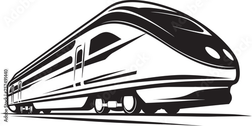 Velocity Voyager Streamlined Emblem Design of Bullet Train Turbo Thrust Iconic Black Logo with High Speed Train