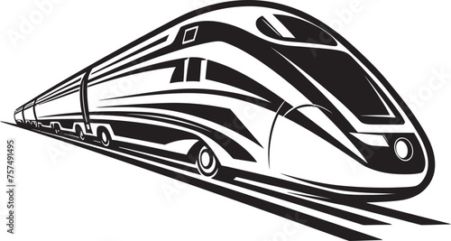 Swift Streamline Iconic Black Logo with Bullet Train Express Zoom Dynamic Vector Icon for High Speed Train