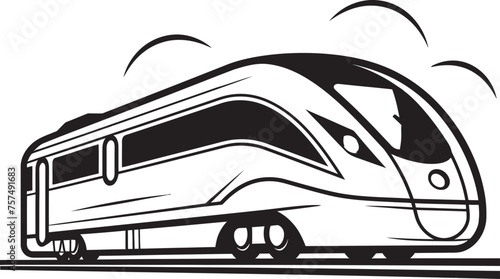 Sonic Soar Black Logo Design with Bullet Train Turbo Track Vector Icon of High Speed Train