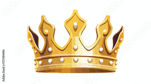 Flat crown king vector icon. Queen princess design