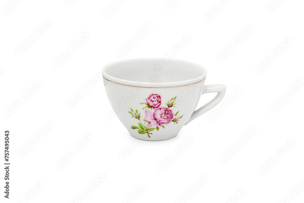 Classic-style teacup with a floral theme. Classic-style teacup with a floral theme.