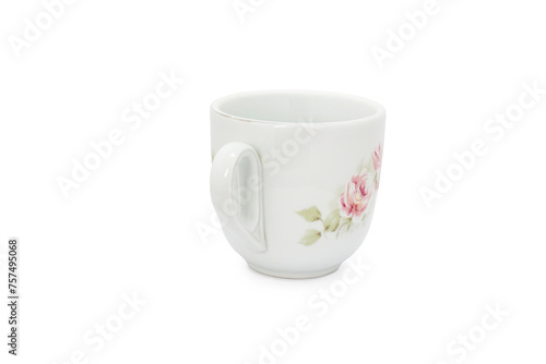 Classic-style teacup with a floral theme.
