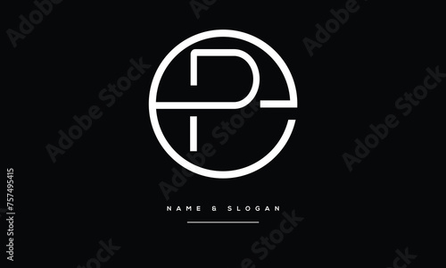 Alphabets PE, EP, Initials Letters Logo Monogram	