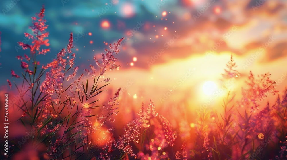 Fototapeta premium Flowers Scattered on Beach