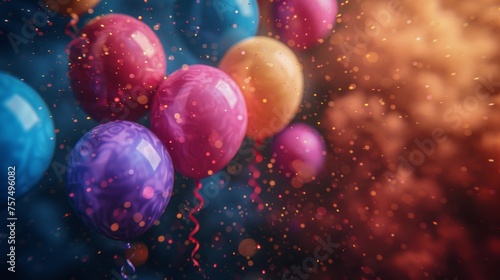 Colorful Balloons Floating in the Air