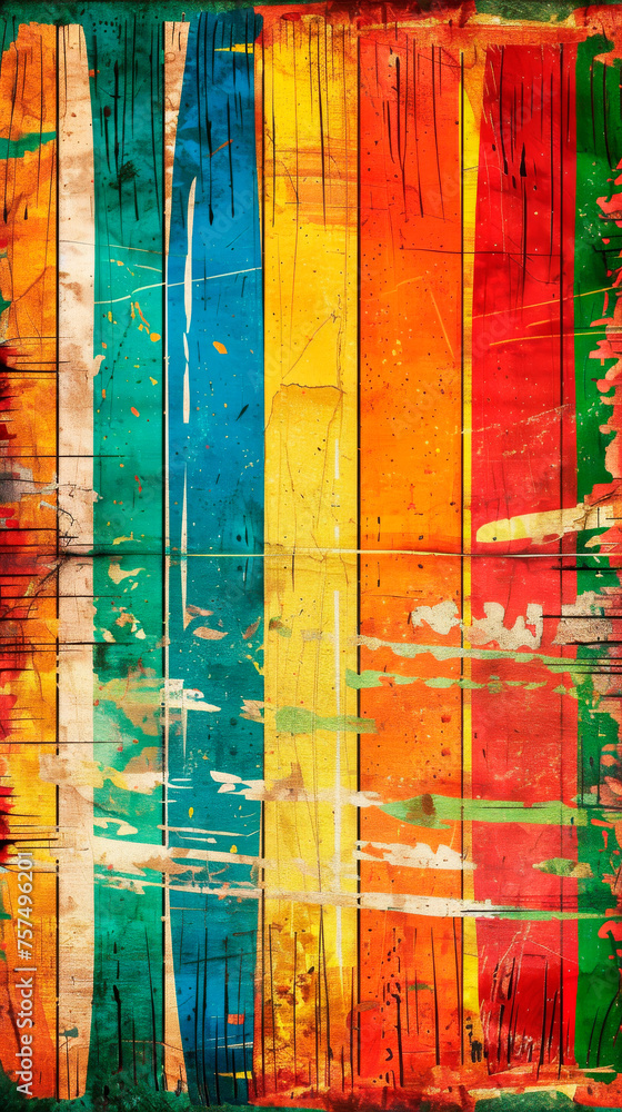 abstract bright striped colored aged background with peeling paint for the holiday Cinco De Mayo copy space