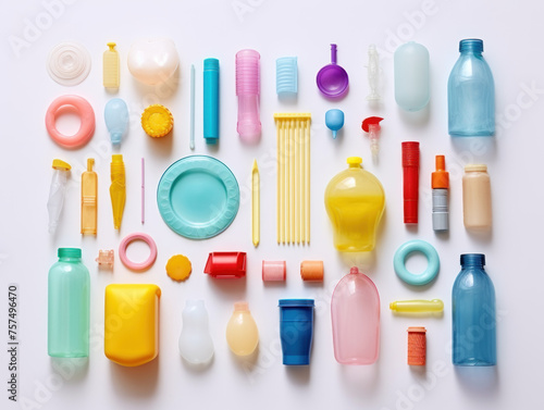plastic collection set isolated on transparent background, transparency image, removed background