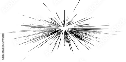 Circular starburst explosion texture. Distressed uneven grunge background. Abstract vector illustration. Overlay to create interesting effect and depth. Isolated on white background.EPS10