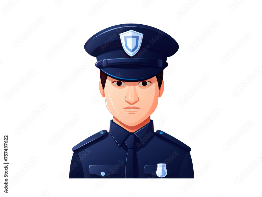 police officer icon isolated on transparent background, transparency image, removed background