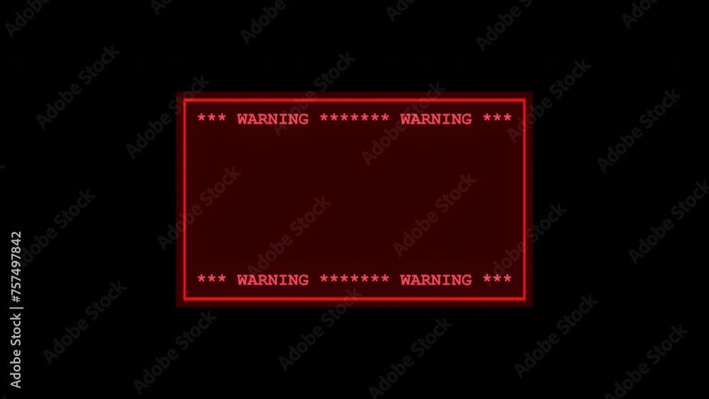 Hacked warning message. Flashing warning sign. Background TRANSPARENT ...