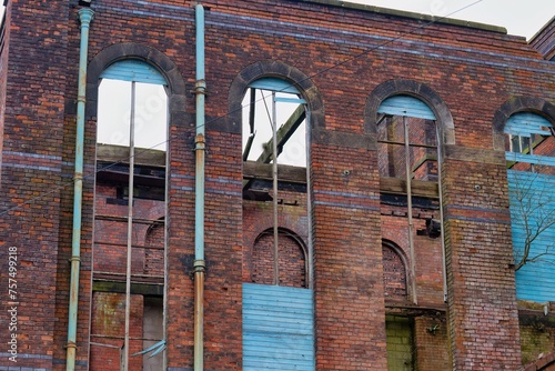 ruins of old brick factory building