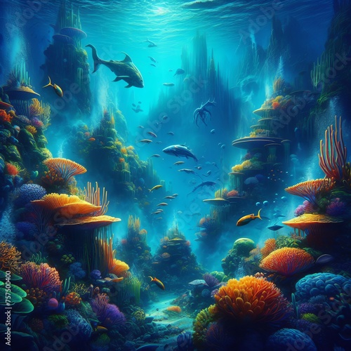 Azure Dreamscapes: Underwater Majesty Revealed