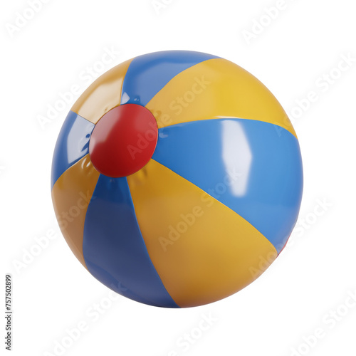 Colorful beach ball isolated on transparent background