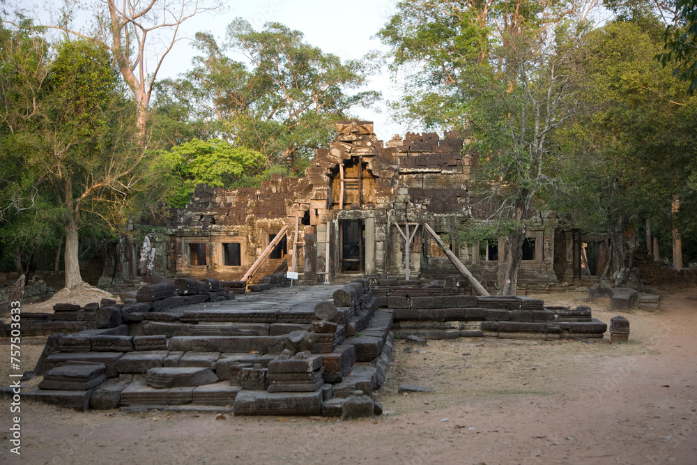 Angkor Wat temple Ta Prohm Cambodia view on a sunny autumn day