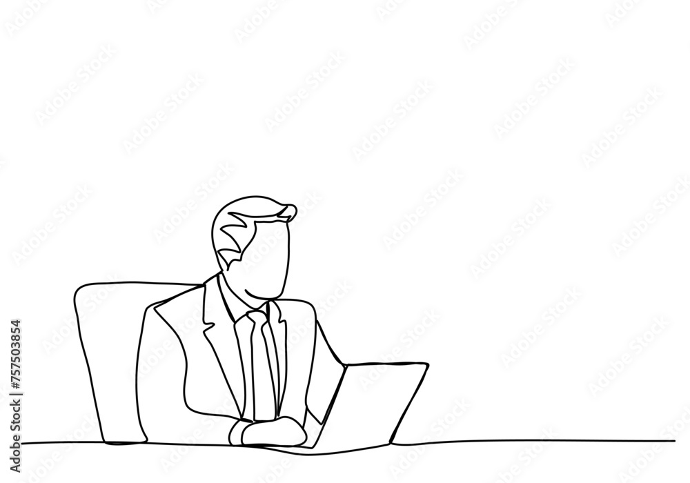 Man in business suit. One line drawing animation with alpha channel. Man in business suit. One line drawing animation with alpha channel.