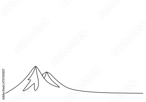 Mountains, one line drawing animation. Video clip with alpha channel.