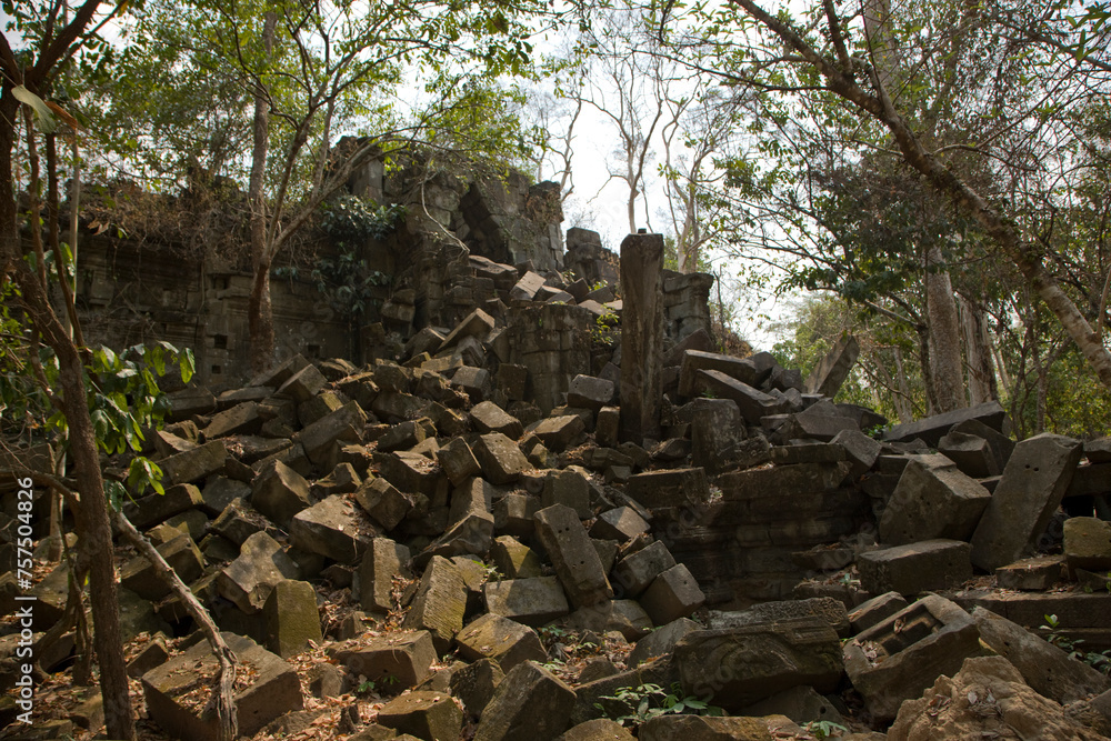 Angkor Wat temple Koh Ker Cambodia view on a cloudy autumn day Angkor Wat temple Koh Ker Cambodia view on a cloudy autumn day