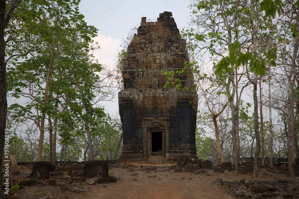 Angkor Wat temple Koh Ker Cambodia view on a cloudy autumn day