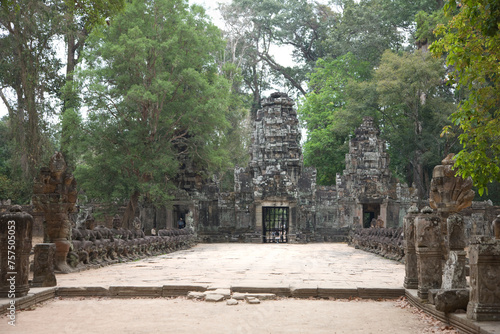 Angkor Wat temple Tep Pram view on a cloudy autumn day photo