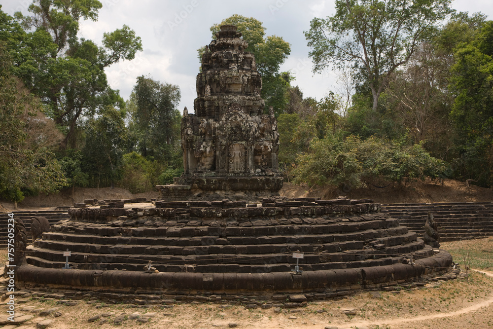 Angkor Wat temple Neak Pean view on a cloudy autumn day Angkor Wat temple Neak Pean view on a cloudy autumn day