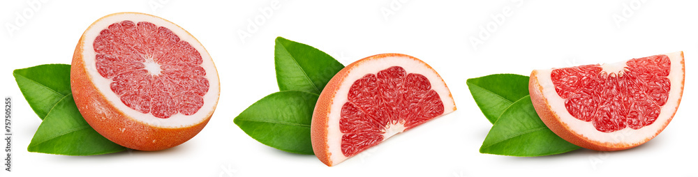 Isolated grapefruit with leaf Isolated grapefruit with leaf